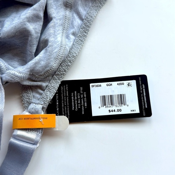 NWT Bali Gray Cotton Cool Comfort Classic Support Bra size 42 DD - Picture 4 of 5